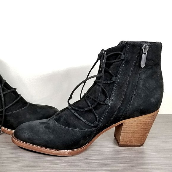 Sam Edelman Millard Lace-Up Bootie, Black Leather, Womens Size 7 M / 37 - Picture 6 of 10